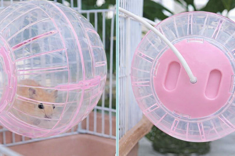 ANYPET White Pink Small Pet Exercise Ball – Soft Running Ball for Hamsters & Mice