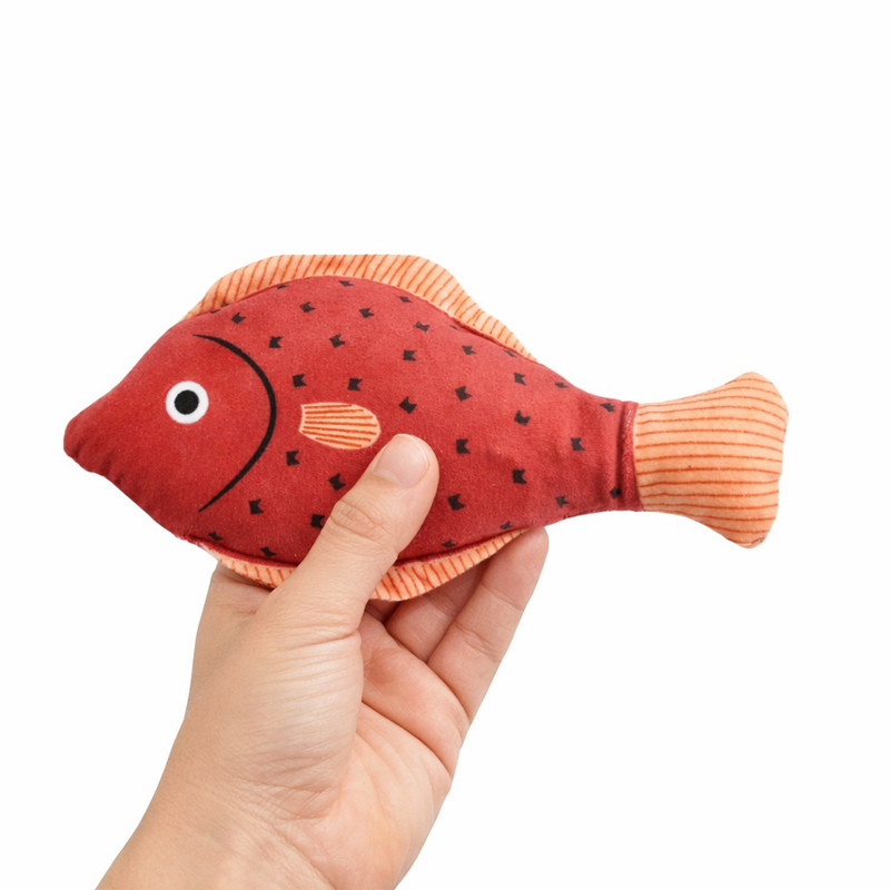 Anypet Red Squeaky Fish Plush Toy – Soft Cat Accessory for Playful Pets