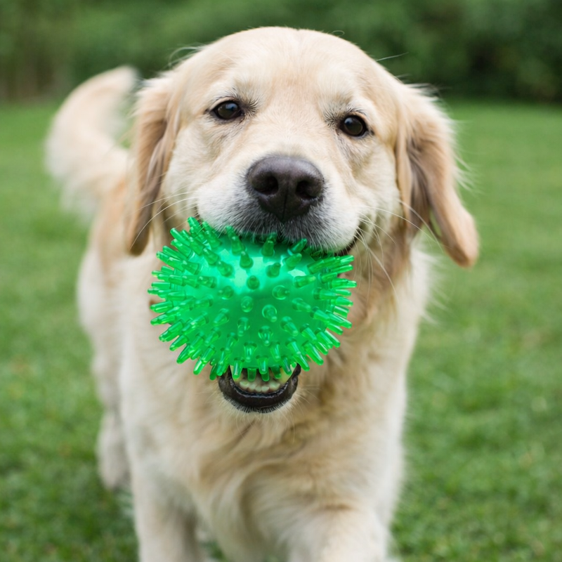 ANYPET Durable Rubber Chew Ball – Green Dog Toy for Healthy Play & Training