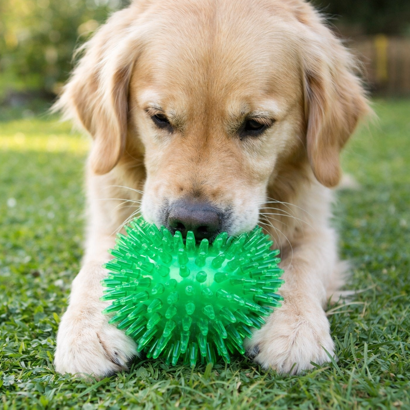 ANYPET Durable Rubber Chew Ball – Green Dog Toy for Healthy Play & Training