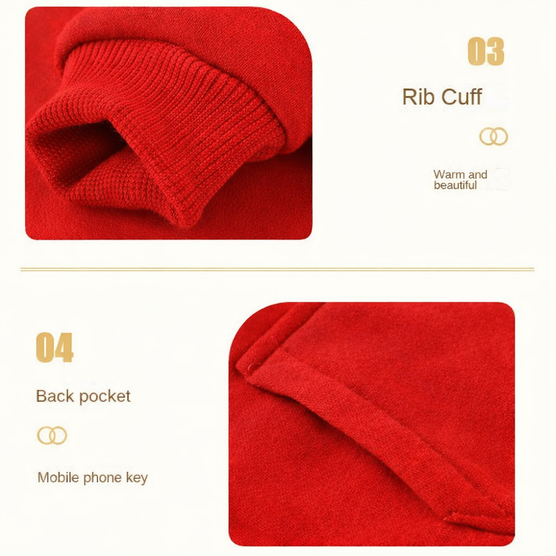 Anypet Red Fleece Dog Hoodie Jacket with Back Pockets – Warm Pet Sweatshirt for Cosplay & Cold Weather