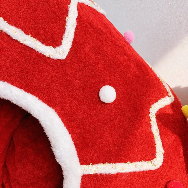 Anypet Christmas Pet Bed – Red Ribbon Winter Cat Cushion Mat, Soft Cozy Design