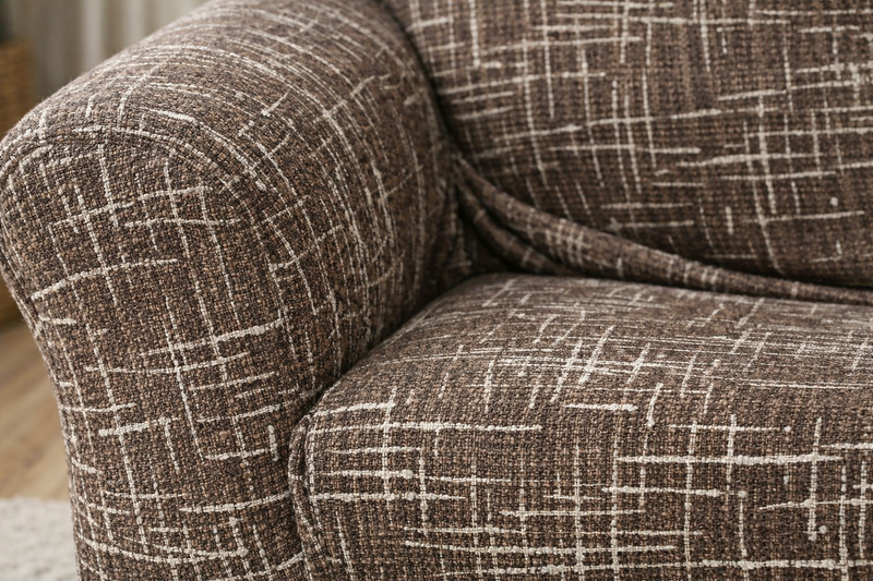 Anyseat 4-Seater Sofa Cover – Rustic Brown Geometric Style Slipcover for Living Room Chair Protection