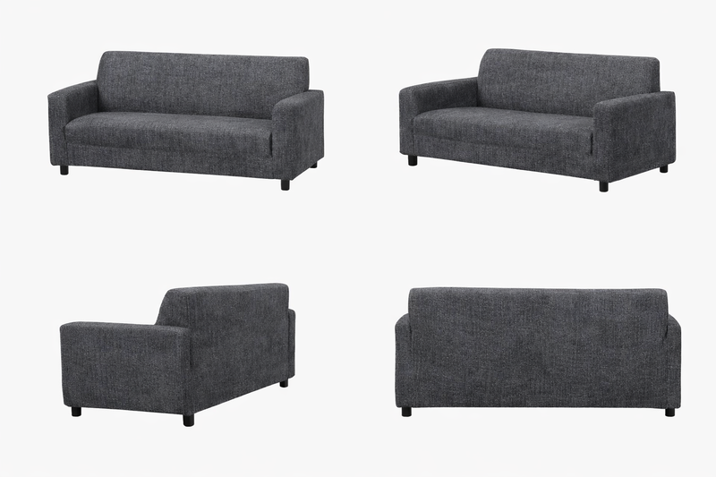 Anyseat 1-Seater Sofa Cover – Plain Gray Style Slipcover for Living Room Chair Protection
