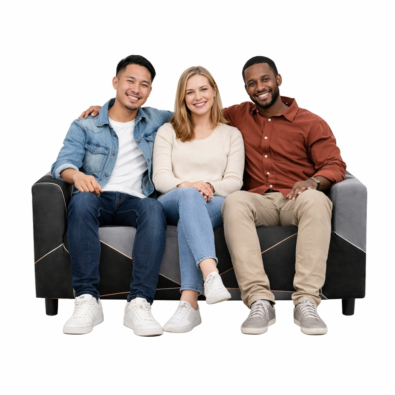 Anyseat 3-Seater Sofa Cover – Gray Triangular Geometric Style Slipcover for Living Room Chair Protection