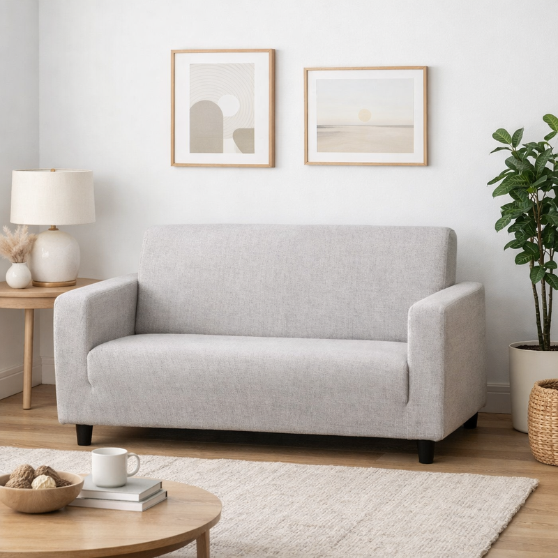 Anyseat 2-Seater Sofa Cover – Dirty White Style Slipcover for Living Room Chair Protection