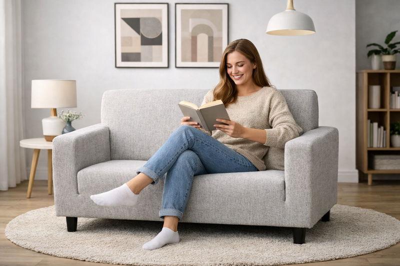 Anyseat 2-Seater Sofa Cover – Dirty White Style Slipcover for Living Room Chair Protection