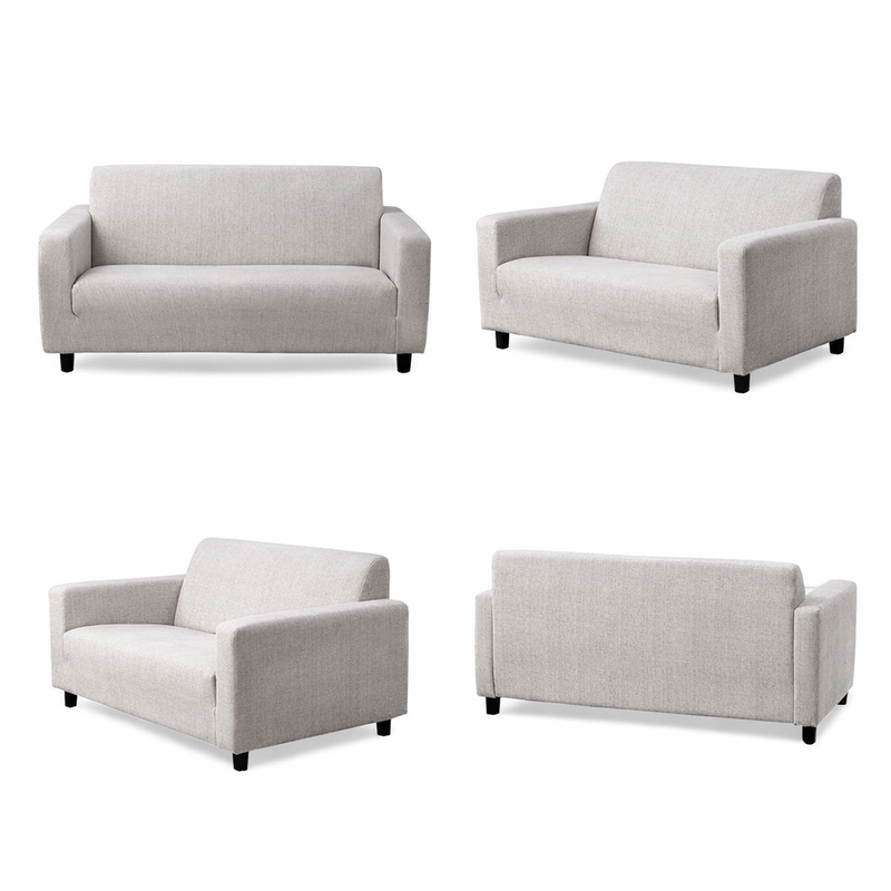 Anyseat 3-Seater Sofa Cover – Plain Dirty White Style Slipcover for Living Room Chair Protection