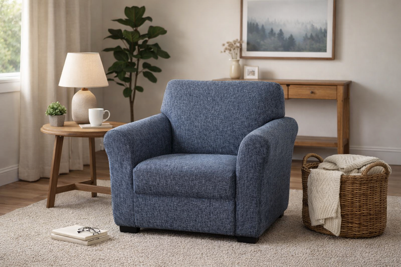 Anyseat 1-Seater Sofa Cover – Navy Blue Style Slipcover for Living Room Chair Protection