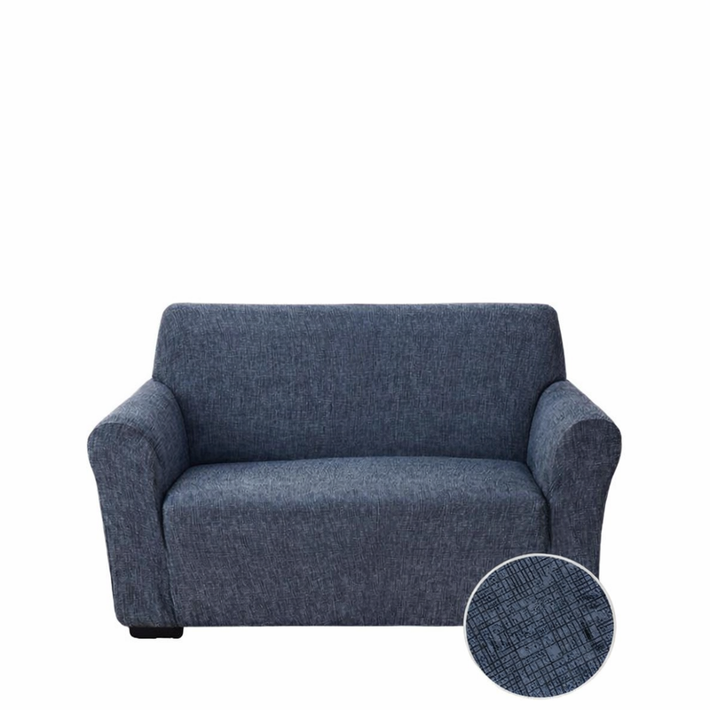 Anyseat 2-Seater Sofa Cover – Navy Blue Style Slipcover for Living Room Chair Protection