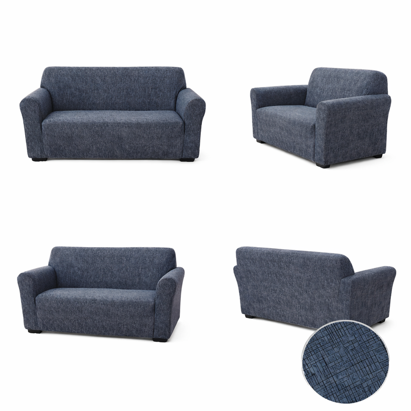Anyseat 3-Seater Sofa Cover – Navy Blue Style Slipcover for Living Room Chair Protection