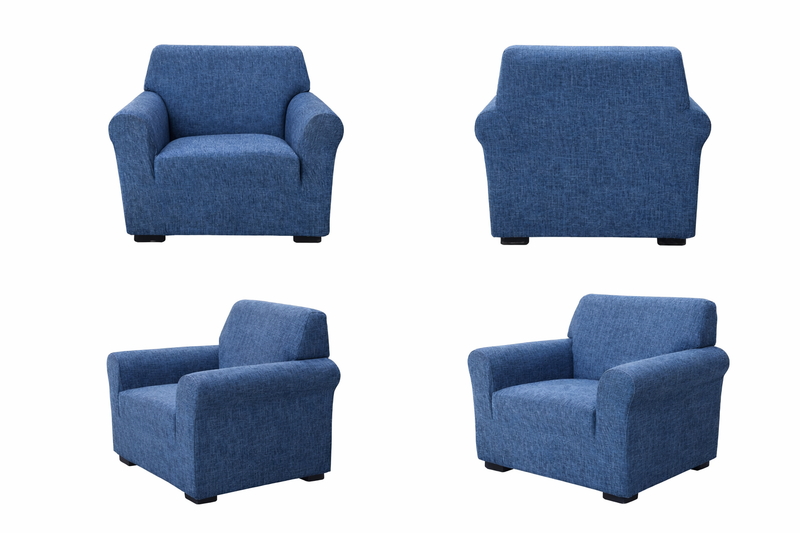 Anyseat 1-Seater Sofa Cover – Plain Blue Style Slipcover for Living Room Chair Protection