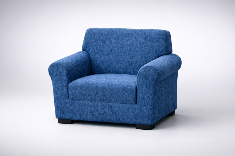 Anyseat 1-Seater Sofa Cover – Plain Blue Style Slipcover for Living Room Chair Protection