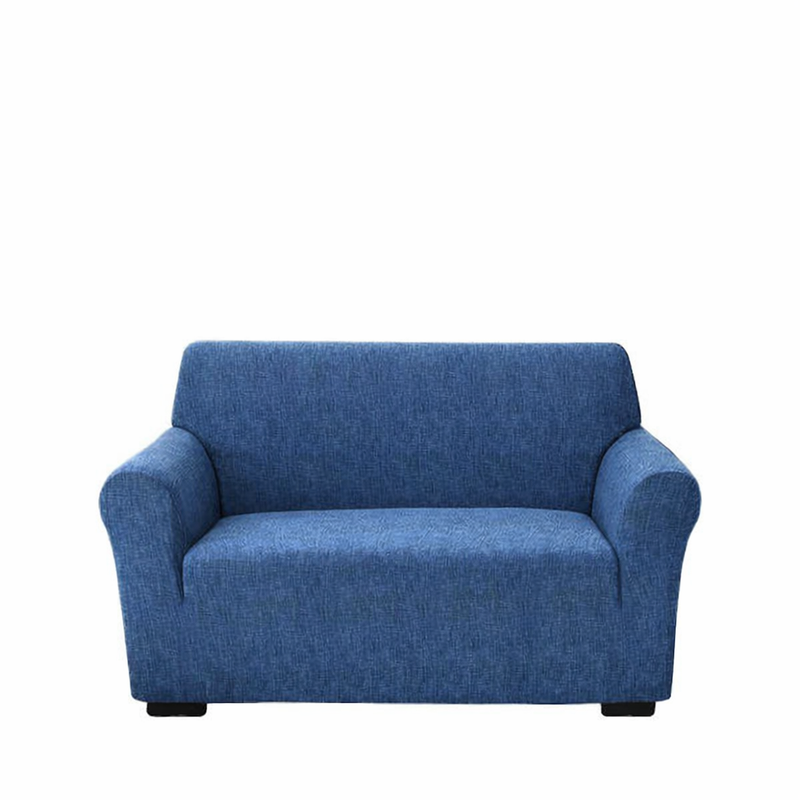 Anyseat 2-Seater Sofa Cover – Plain Blue Style Slipcover for Living Room Chair Protection