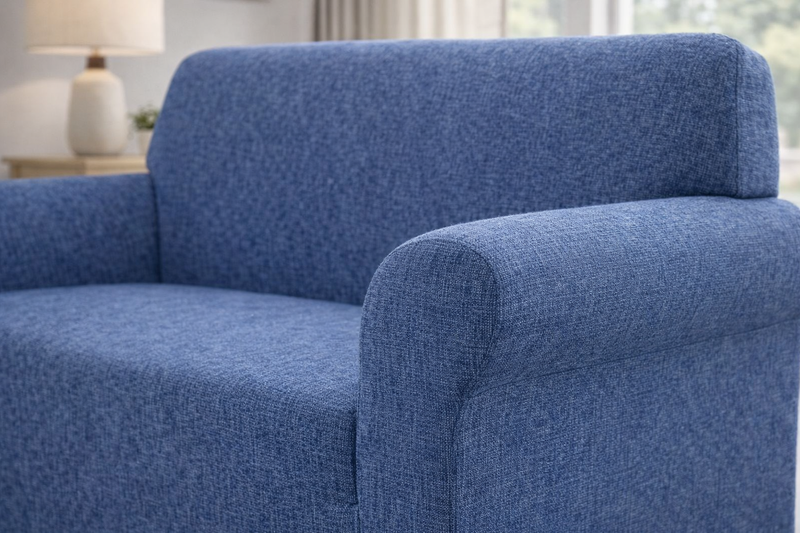 Anyseat 2-Seater Sofa Cover – Plain Blue Style Slipcover for Living Room Chair Protection