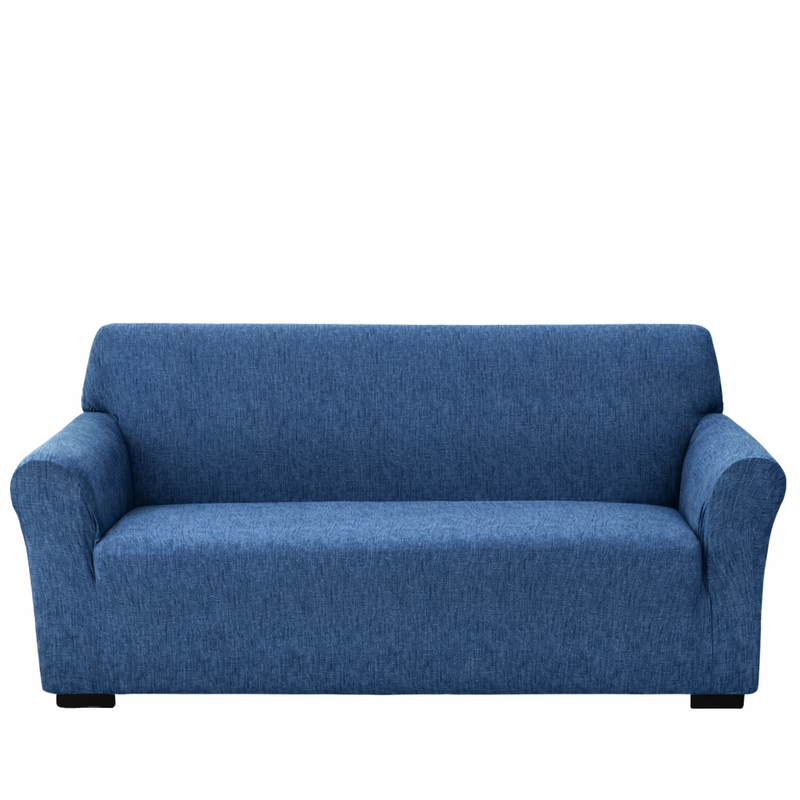 Anyseat 4-Seater Sofa Cover – Plain Blue Style Slipcover for Living Room Chair Protection