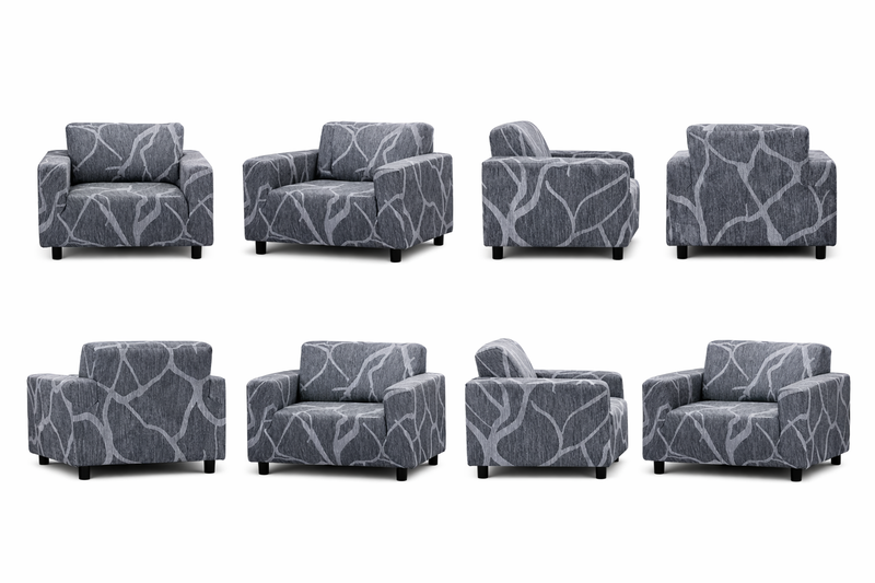 Anyseat Dark Gray Sofa Cover – 1‑Seater Stretchable Slipcover for Living Room Chair Protection