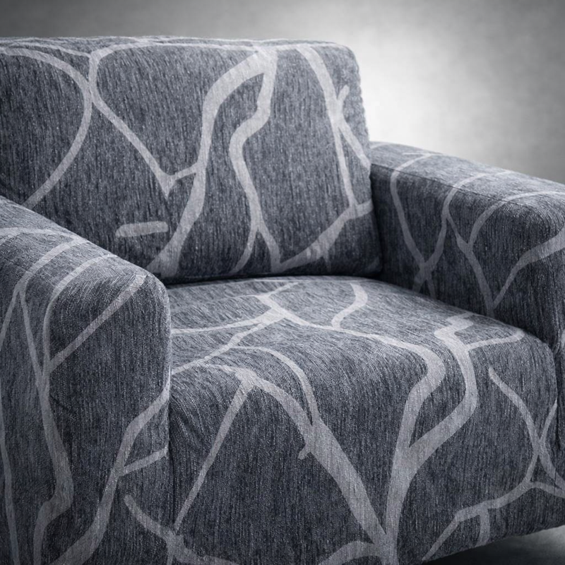 Anyseat Dark Gray Sofa Cover – 1‑Seater Stretchable Slipcover for Living Room Chair Protection