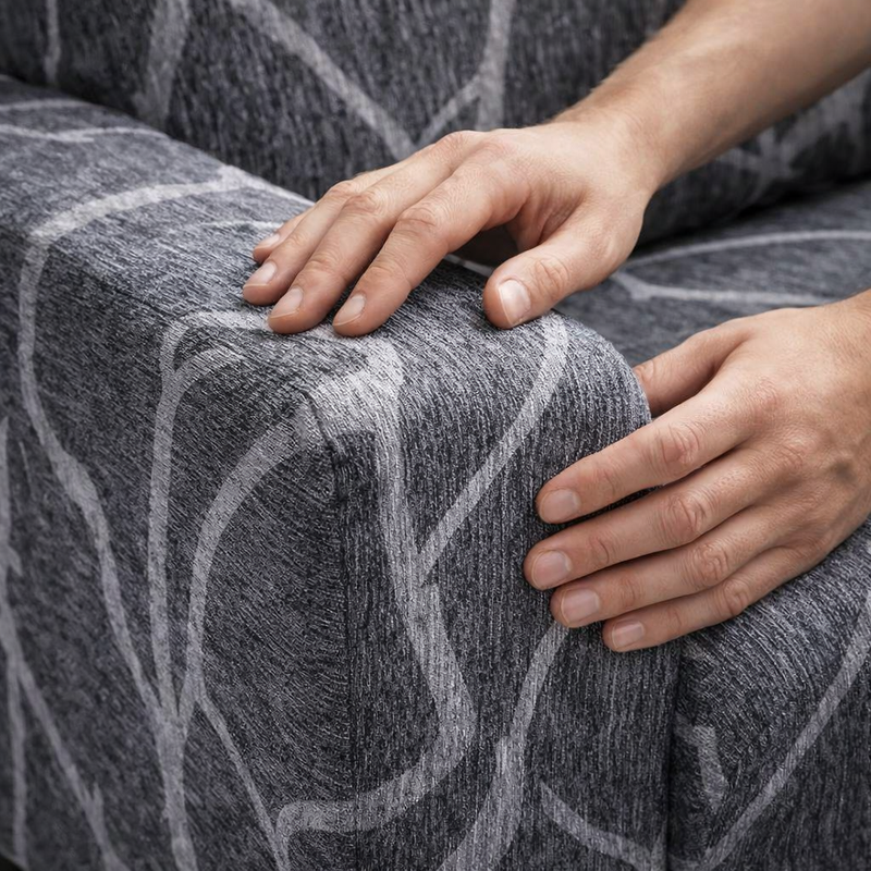 Anyseat Dark Gray Sofa Cover – 1‑Seater Stretchable Slipcover for Living Room Chair Protection