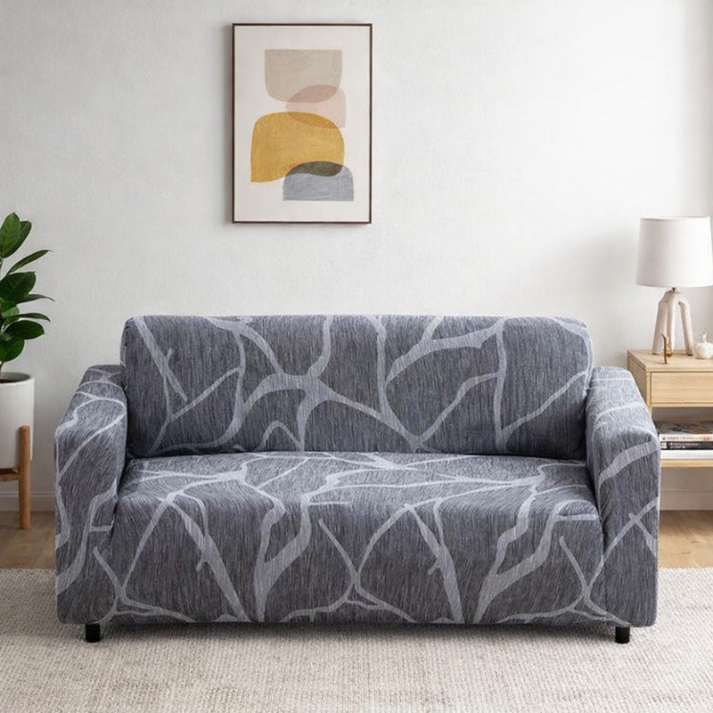 Anyseat Dark Gray Sofa Cover – 3‑Seater Stretchable Slipcover for Living Room Chair Protection