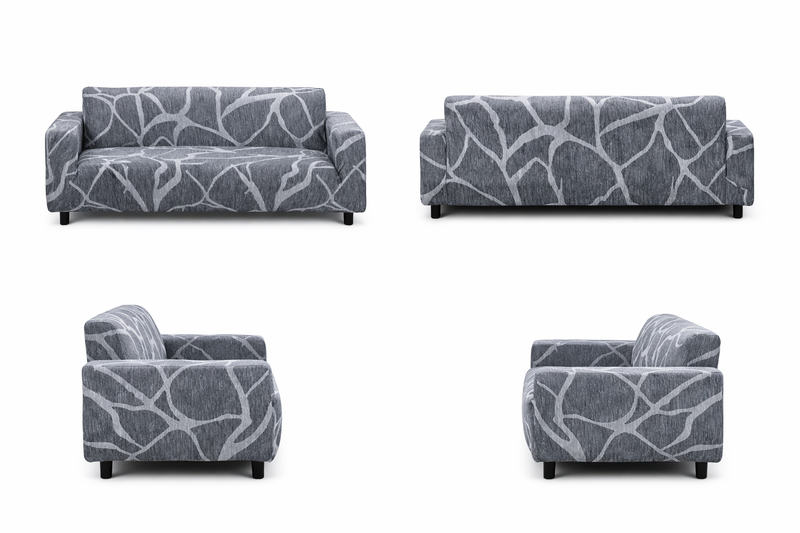 Anyseat Dark Gray Sofa Cover – 4‑Seater Stretchable Slipcover for Living Room Chair Protection
