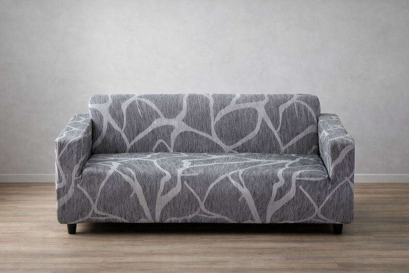 Anyseat Dark Gray Sofa Cover – 4‑Seater Stretchable Slipcover for Living Room Chair Protection