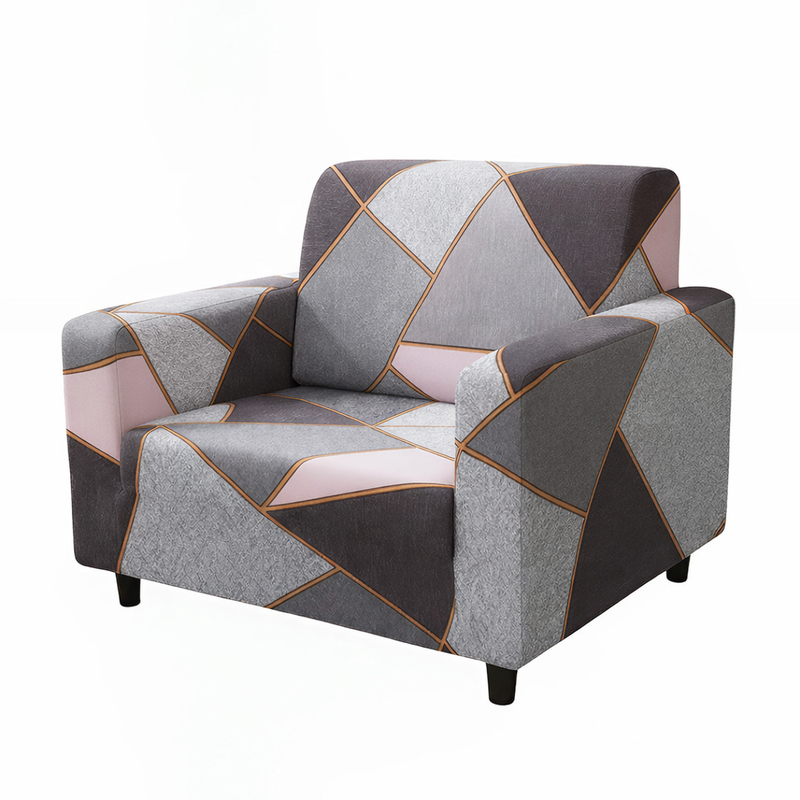 Anyseat 1-Seater Sofa Cover – Gray Pink Style Slipcover for Living Room Chair Protection