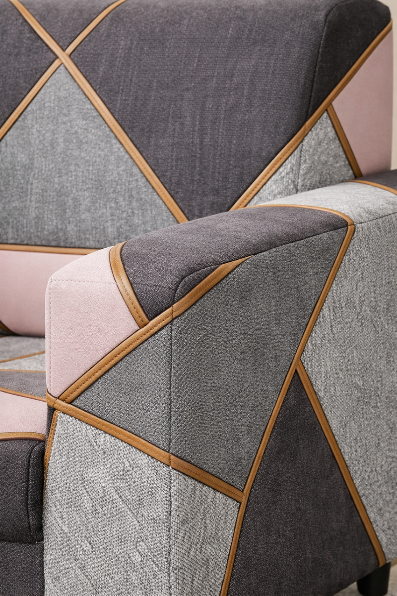 Anyseat 1-Seater Sofa Cover – Gray Pink Style Slipcover for Living Room Chair Protection
