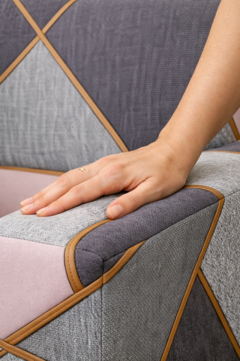 Anyseat 1-Seater Sofa Cover – Gray Pink Style Slipcover for Living Room Chair Protection