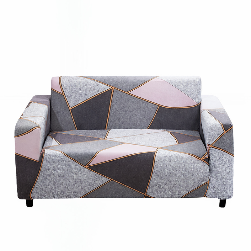 Anyseat 4-Seater Sofa Cover – Gray Pink Style Slipcover for Living Room Chair Protection