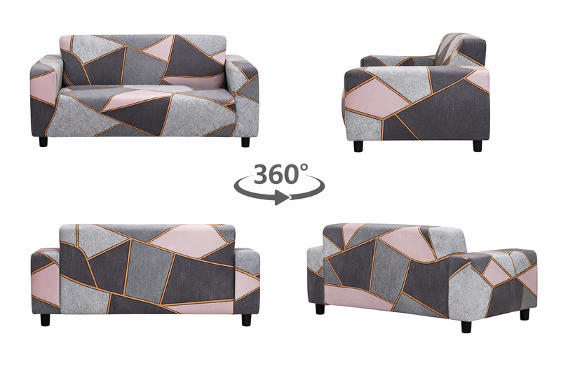 Anyseat 2-Seater Sofa Cover – Gray Pink Style Slipcover for Living Room Chair Protection