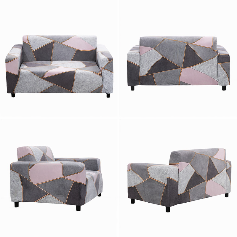 Anyseat 4-Seater Sofa Cover – Gray Pink Style Slipcover for Living Room Chair Protection