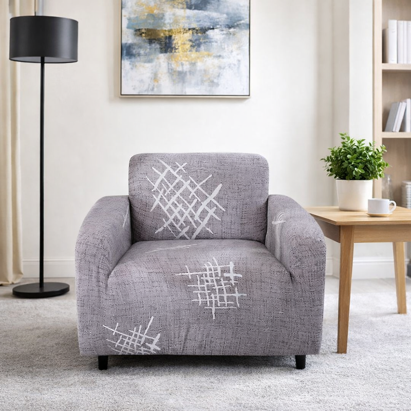 Anyseat 1-Seater Sofa Cover – Gray Pink Style Slipcover for Living Room Chair Protection