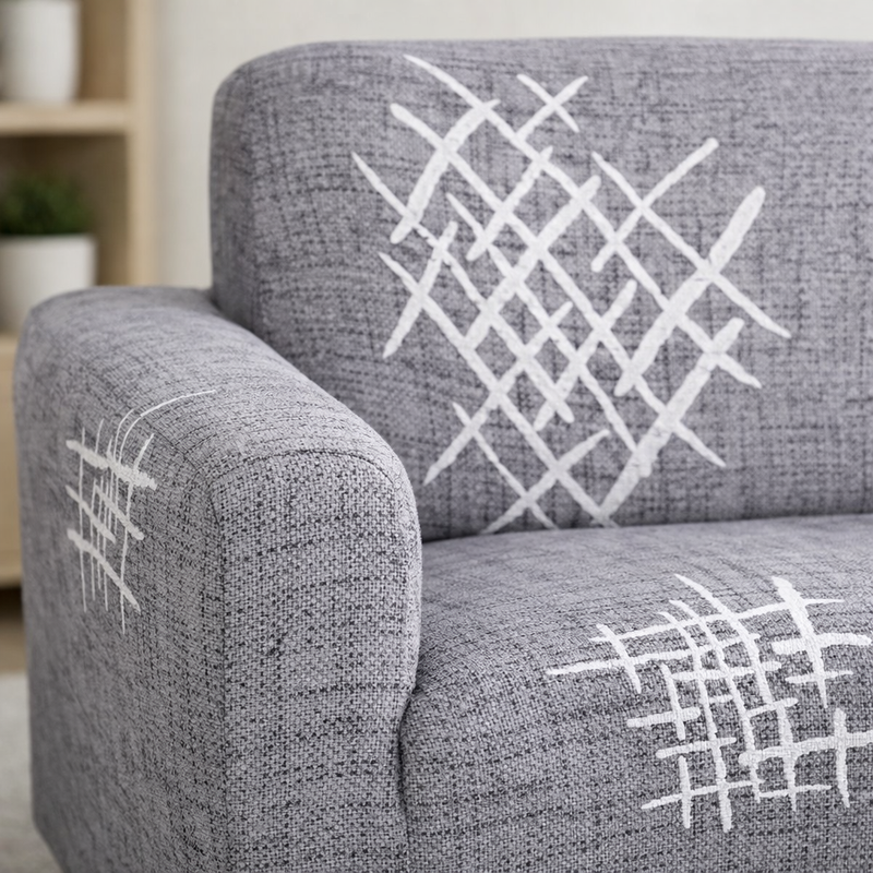 Anyseat 2-Seater Sofa Cover – Gray Pink Style Slipcover for Living Room Chair Protection