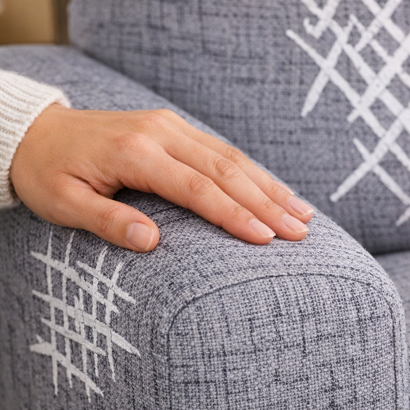 Anyseat 2-Seater Sofa Cover – Gray Pink Style Slipcover for Living Room Chair Protection