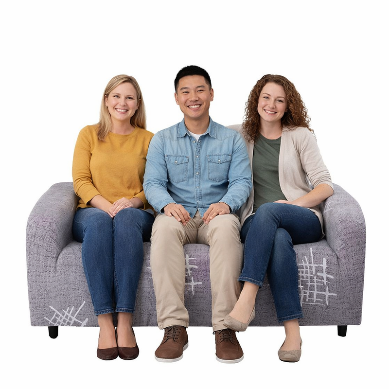 Anyseat 3-Seater Sofa Cover – Gray Pink Style Slipcover for Living Room Chair Protection