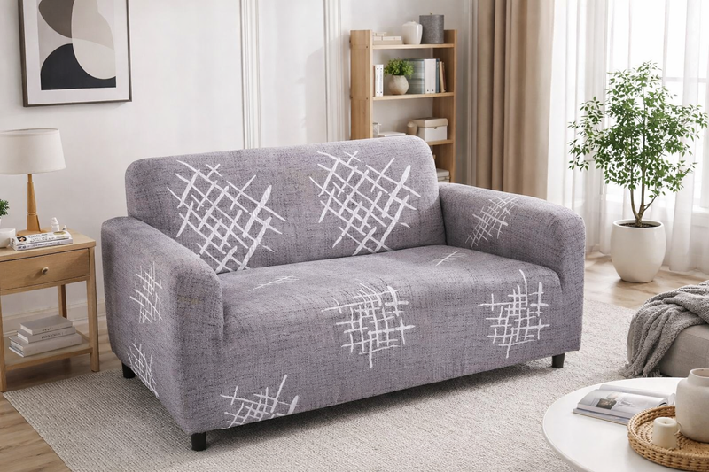 Anyseat 3-Seater Sofa Cover – Gray Pink Style Slipcover for Living Room Chair Protection