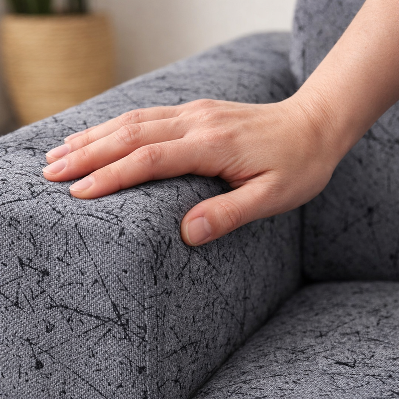 Anyseat 2-Seater Sofa Cover – Marble Gray Style Slipcover for Living Room Chair Protection