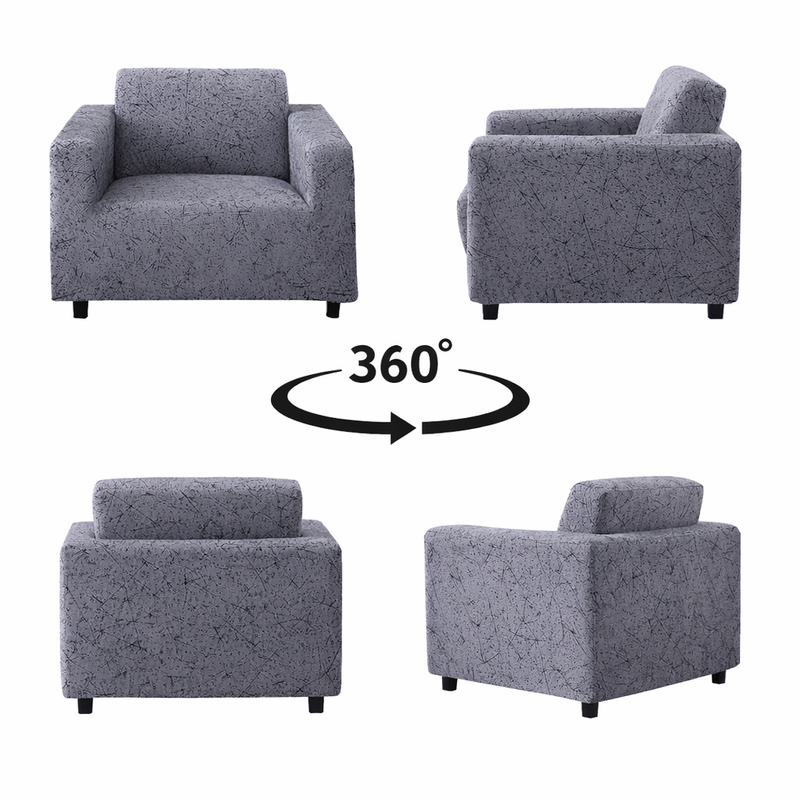 Anyseat 3-Seater Sofa Cover – Marble Gray Style Slipcover for Living Room Chair Protection