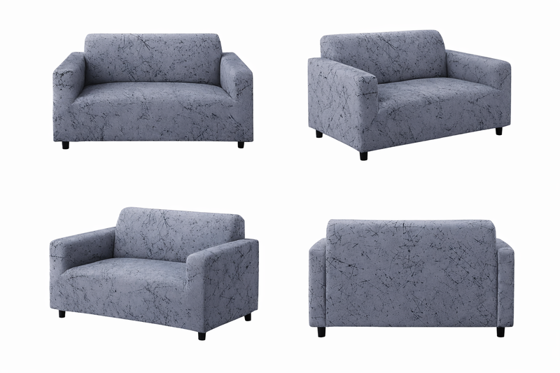 Anyseat 2-Seater Sofa Cover – Marble Gray Style Slipcover for Living Room Chair Protection