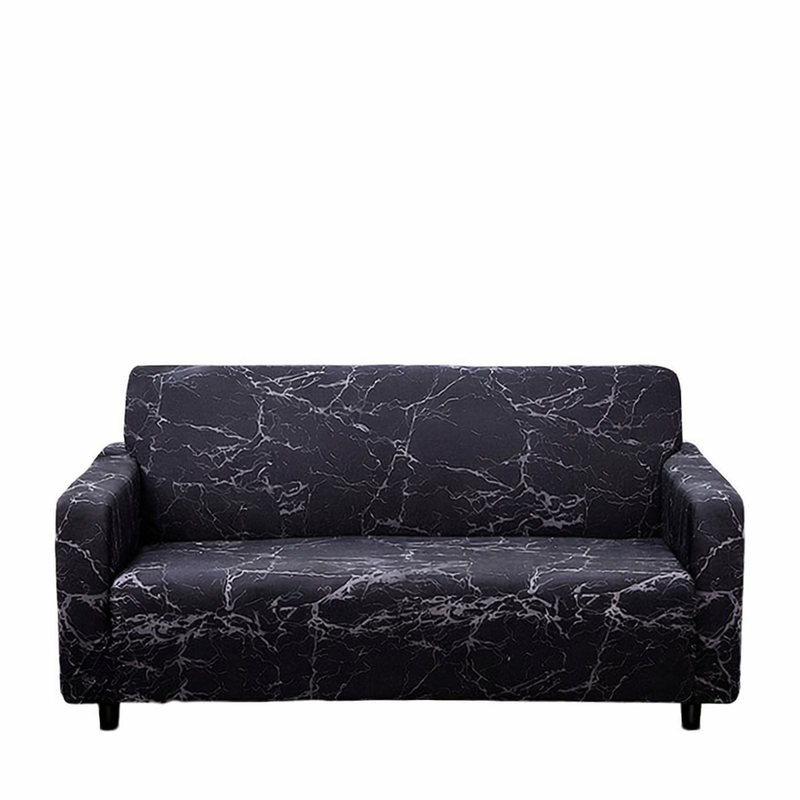 Anyseat 3-Seater Sofa Cover – Marble Black Geometric Style Slipcover for Living Room Chair Protection