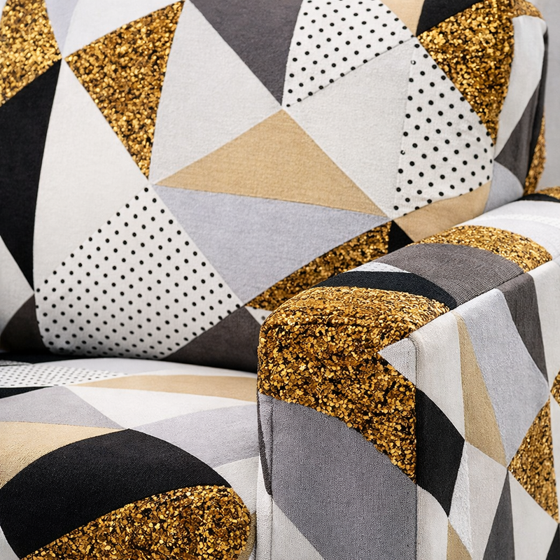 Anyseat Beige Geometric Style Sofa Cover – 1‑Seater Stretchable Slipcover for Living Room Chair Protection