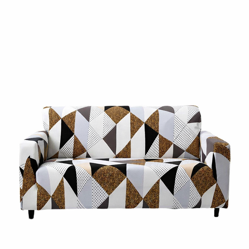 Anyseat Beige Geometric Style Sofa Cover – 3‑Seater Stretchable Slipcover for Living Room Chair Protection