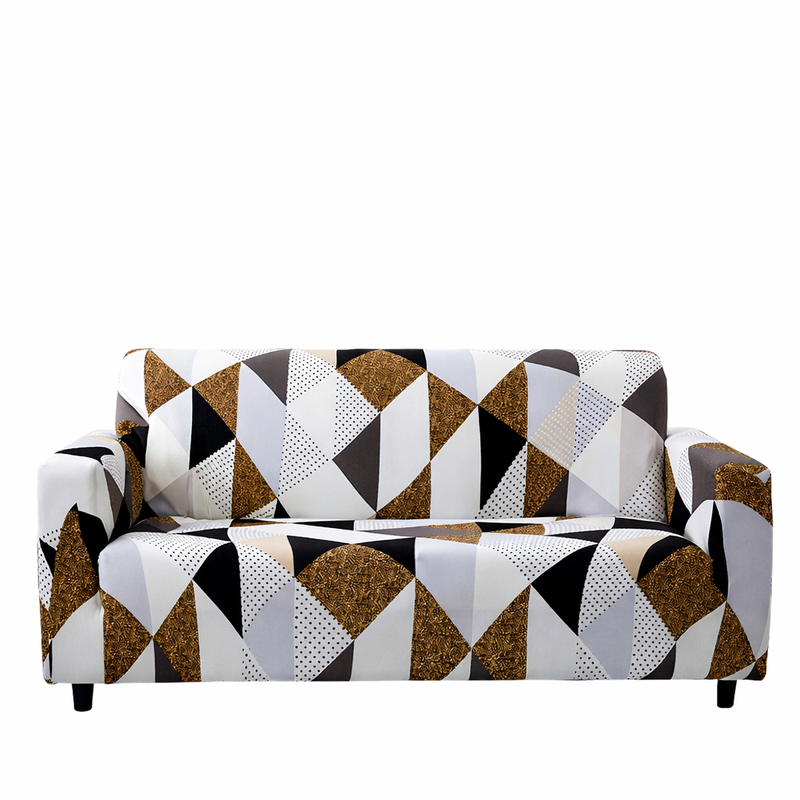 Anyseat Beige Geometric Style Sofa Cover – 4‑Seater Stretchable Slipcover for Living Room Chair Protection