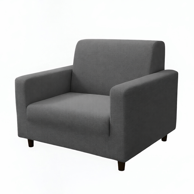 Anyseat 1-Seater Sofa Cover – Plain Gray Style Slipcover for Living Room Chair Protection