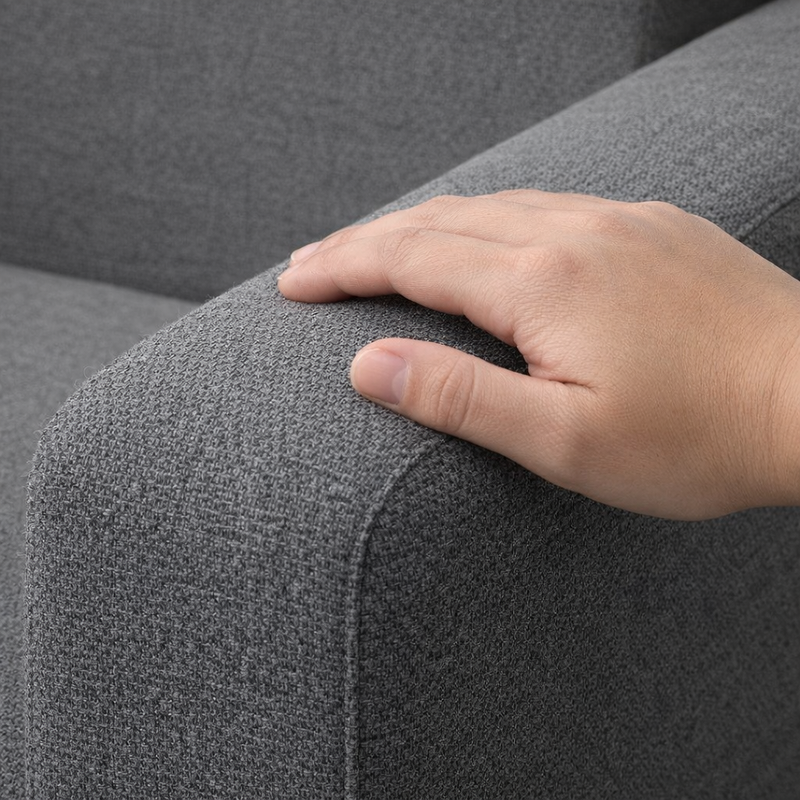 Anyseat 4-Seater Sofa Cover – Plain Gray Style Slipcover for Living Room Chair Protection