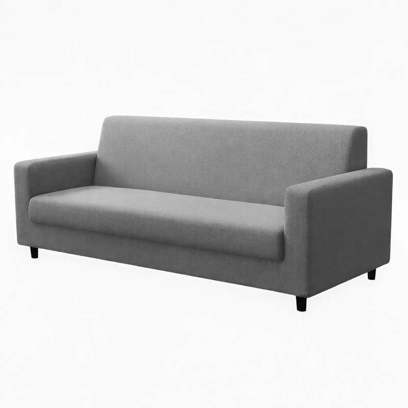 Anyseat 3-Seater Sofa Cover – Plain Gray Style Slipcover for Living Room Chair Protection