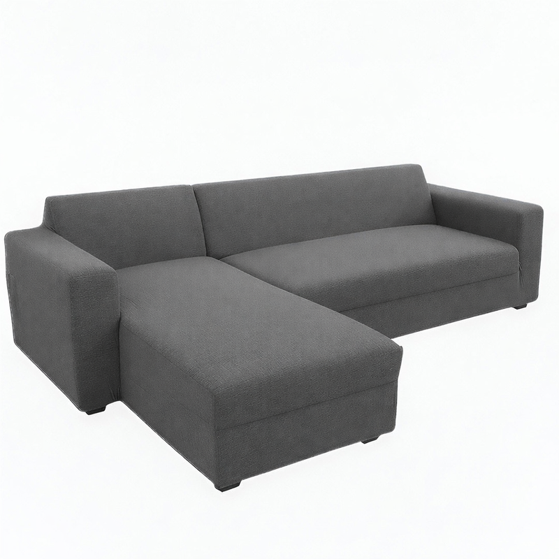 Anyseat 4-Seater Sofa Cover – Plain Gray Style Slipcover for Living Room Chair Protection
