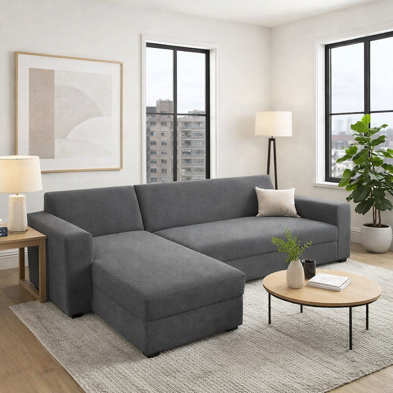 Anyseat 4-Seater Sofa Cover – Plain Gray Style Slipcover for Living Room Chair Protection
