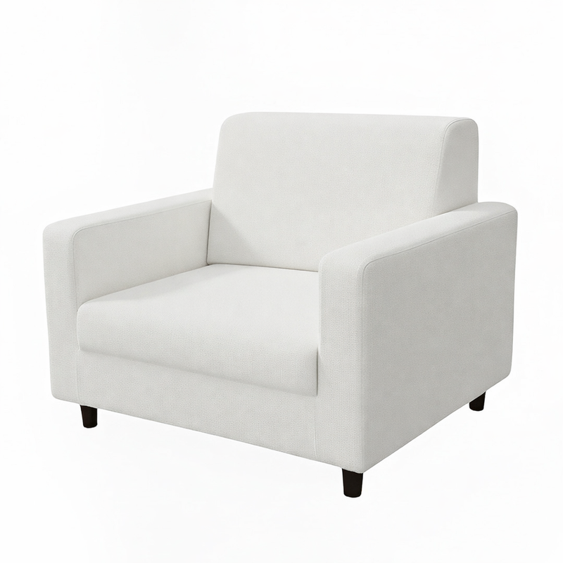 Anyseat 1-Seater Sofa Cover – Plain White Style Slipcover for Living Room Chair Protection
